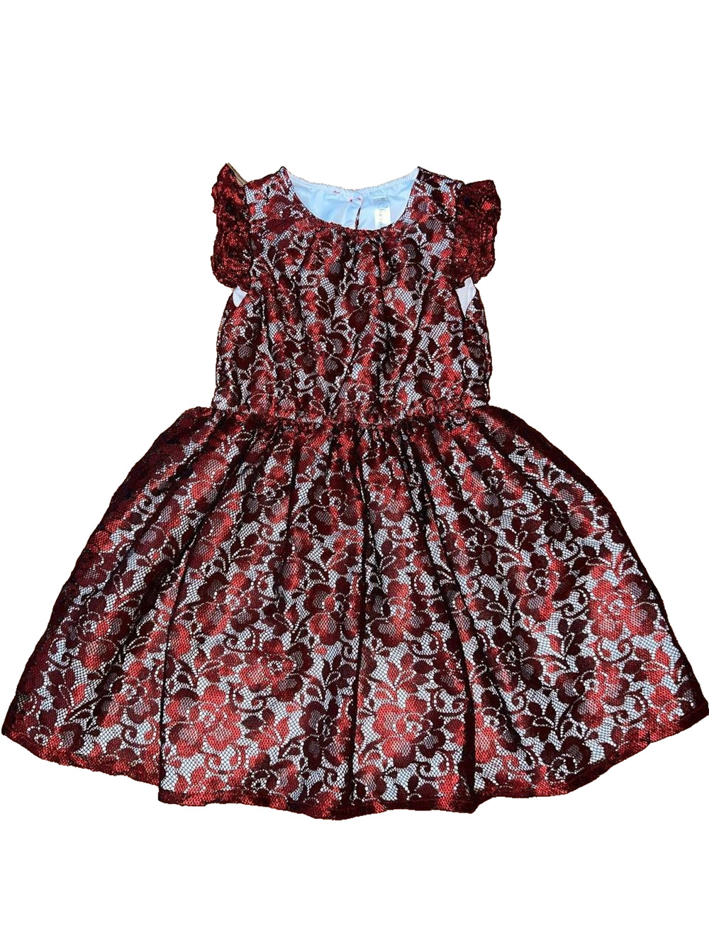Cherokee Dress Girls Red Lace lined Holiday Dress up Cherokee Dress S A010942